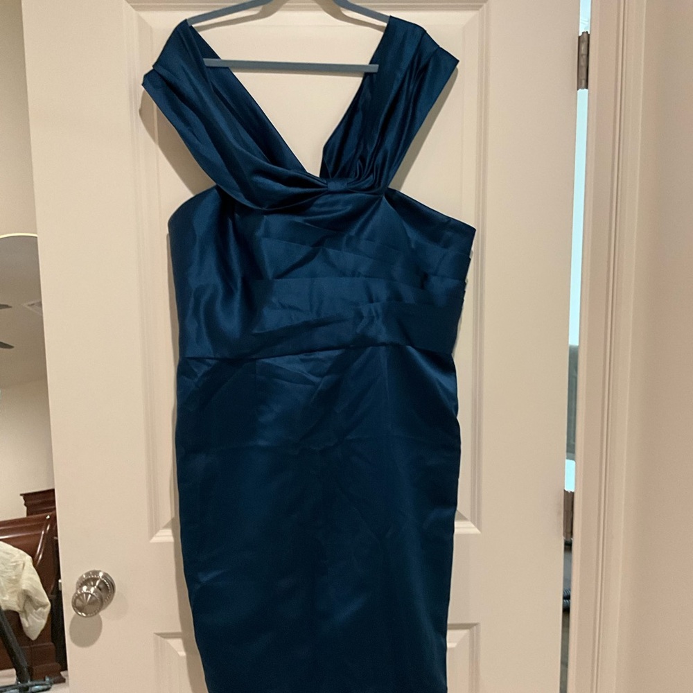 Elegant Blue Satin Dress